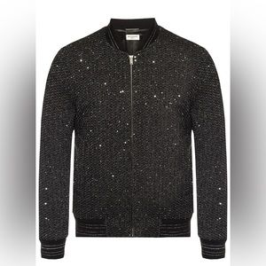 SAINT LAURENT
Sequin-embroidered Teddy bomber jacket